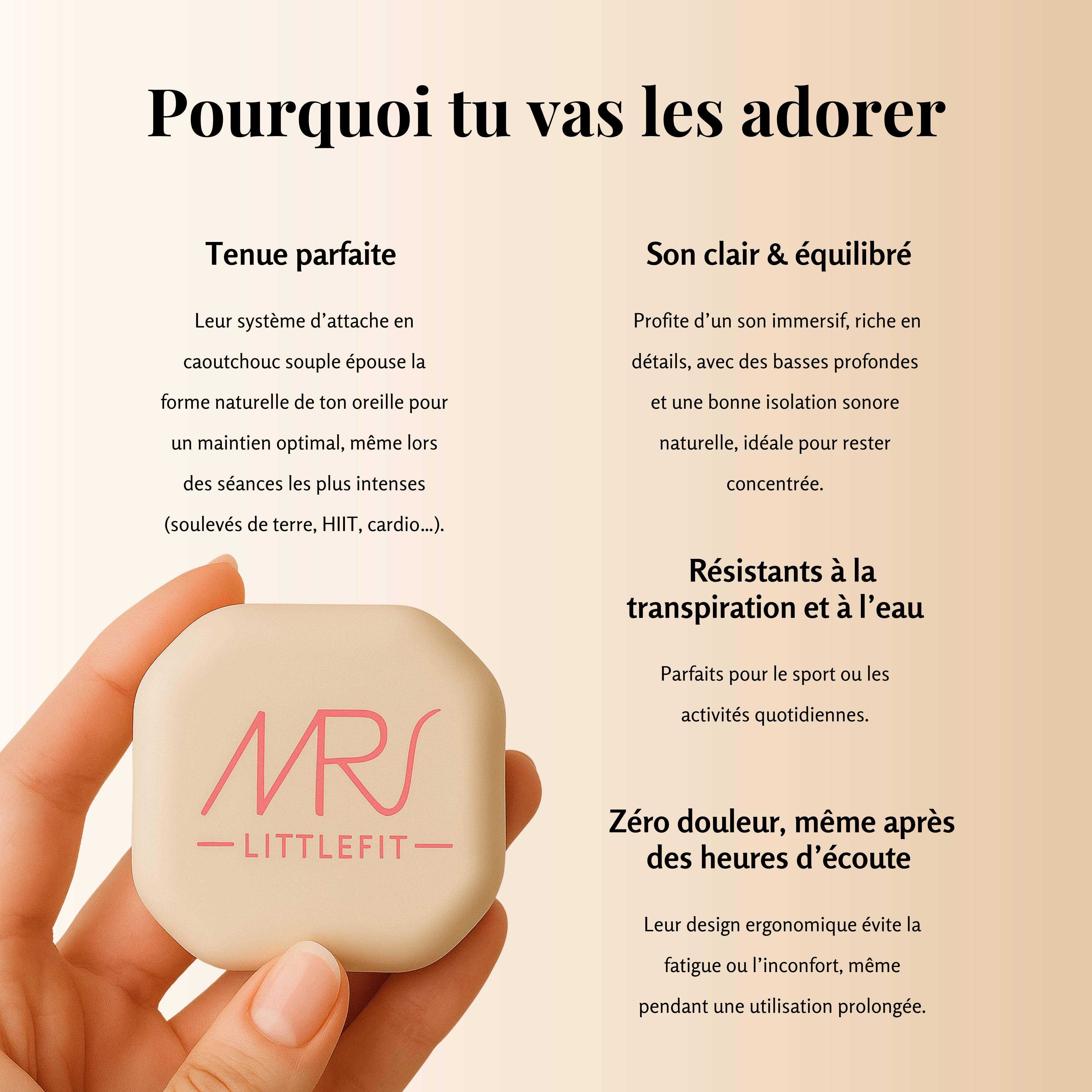 Écouteurs Bluetooth Sport – Tenue Parfaite & Confort Absolu